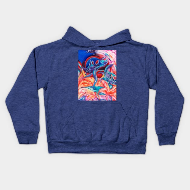 cosmic dance Kids Hoodie by Julia-Chu